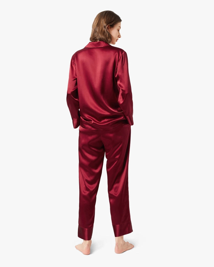 Classic Silk Pajamas - For Women Claret-Pajamas-MommeSilk-XS-Claret-Urbanheer