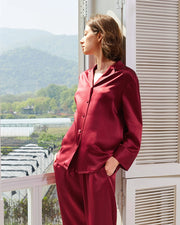 Classic Silk Pajamas - For Women Claret-Pajamas-MommeSilk-XS-Claret-Urbanheer