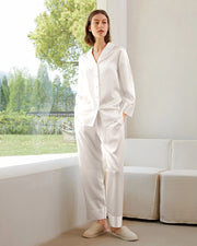 Classic Silk Pajamas - For Women Ivory-Pajamas-MommeSilk-XS-Ivory-Urbanheer