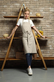 Classic Tie-Around Linen Apron-Apron-Truly Linen-One size-Sand-Urbanheer