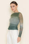 Classy Chic Modern Ombre Shirring Mesh TOP-Top-Fore Collection-S-Green-Urbanheer