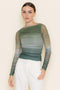 Classy Chic Modern Ombre Shirring Mesh TOP-Top-Fore Collection-S-Green-Urbanheer