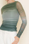 Classy Chic Modern Ombre Shirring Mesh TOP-Top-Fore Collection-S-Green-Urbanheer