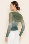 Classy Chic Modern Ombre Shirring Mesh TOP-Top-Fore Collection-S-Green-Urbanheer