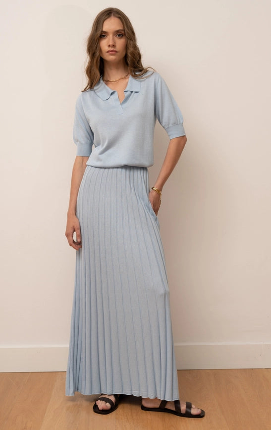 Claudia Dress Pale Blue-Dress-Bel Cashmere S.C.-S-Pale Blue-Urbanheer