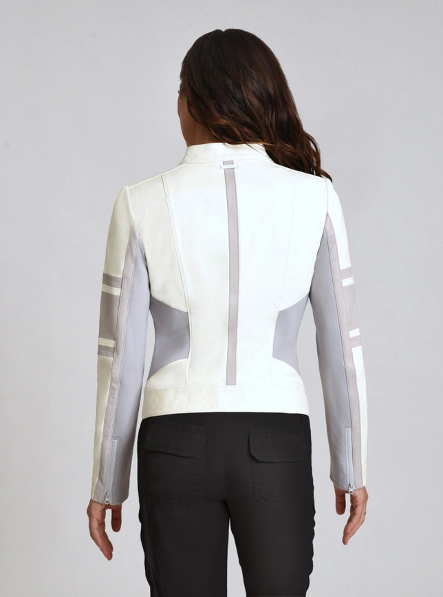Claudine Leather Racer Jacket Bright White-Jacket-Blanc Noir-S-Bright White-Urbanheer
