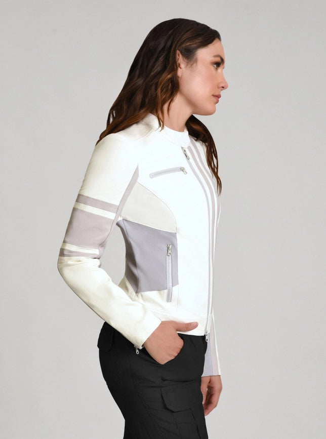 Claudine Leather Racer Jacket Bright White-Jacket-Blanc Noir-S-Bright White-Urbanheer