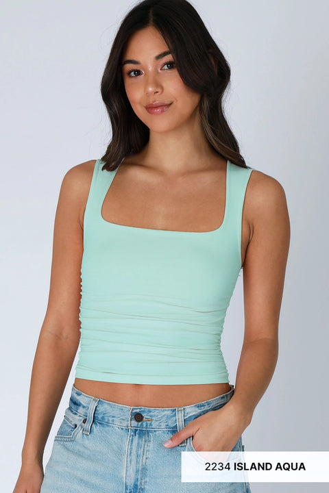 Clean Line Square Shirred Top-Top-NIKIBIKI-One Size-2229 Peachy Pink-Urbanheer