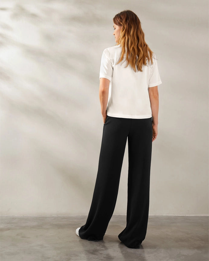 Clean V Neck Silk Shirt Ivory-Shirt-MommeSilk-XS-Ivory-Urbanheer