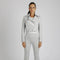 Cleo Cropped Ponte Moto Jacket-Jacket-Blanc Noir-XS-LT Heather Grey / Optic White-Urbanheer