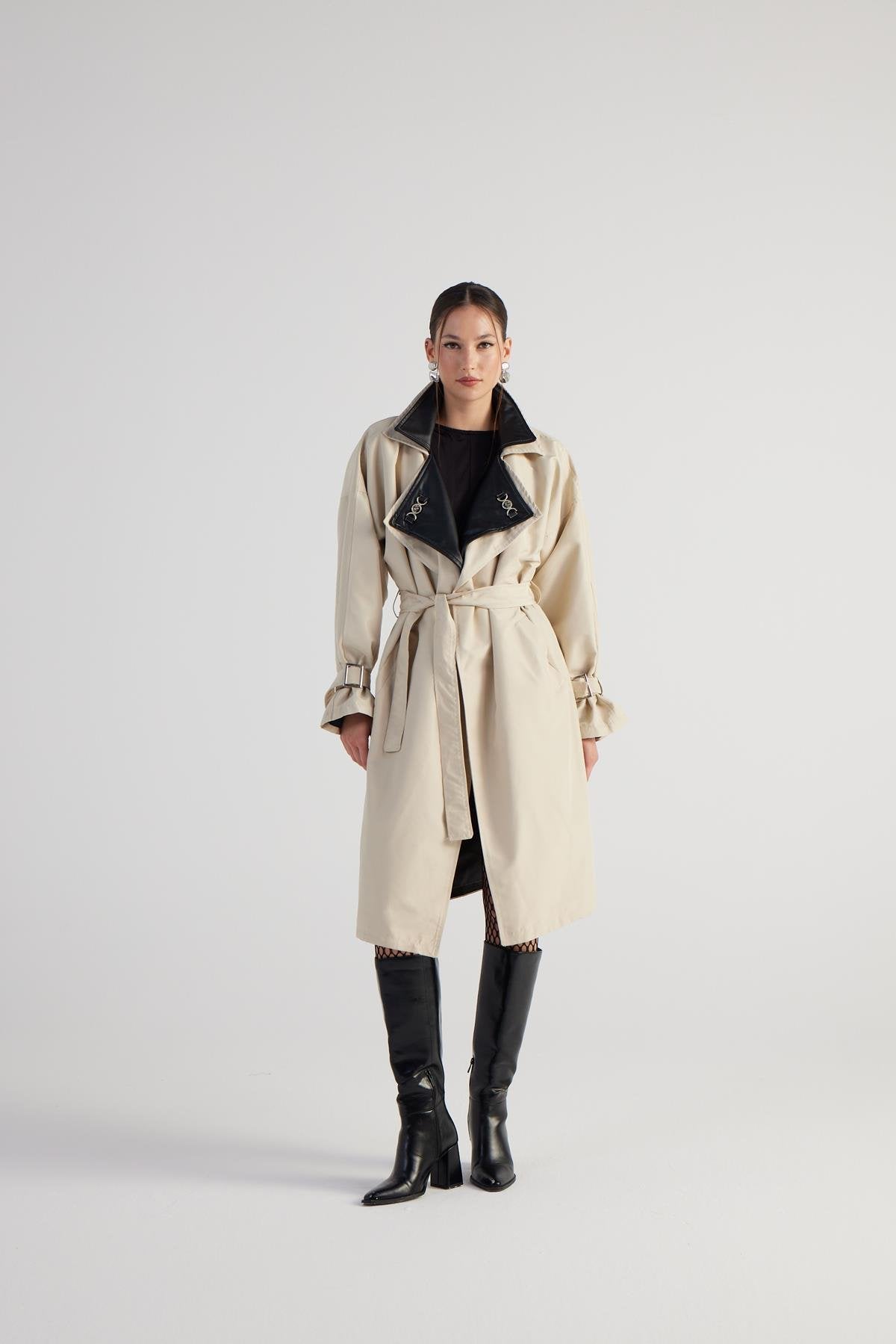 Cloak Beige Maxi Trench Coat-Trench Coats-Buy Me Fur Ltd-Beige-One size-Polyester - Cotton Blend-Urbanheer