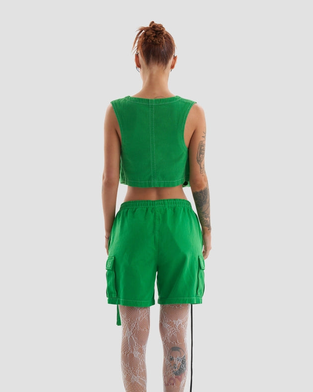 Clubland Co-Ord Technical Cargo Shorts in Green-Shorts-Heretic Nine-XS-Urbanheer