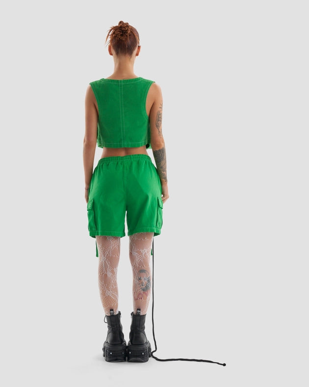 Clubland Co-Ord Technical Cargo Shorts in Green-Shorts-Heretic Nine-XS-Urbanheer