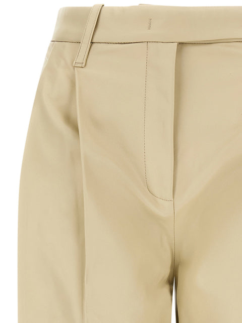 Co Beige Leather Pearl Pants