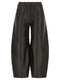 Co Brown Leather Barrel Trousers