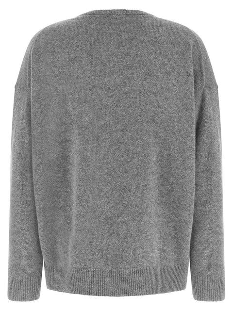 Co Grey Cashmere V-neck Sweater
