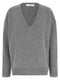 Co Grey Cashmere V-neck Sweater