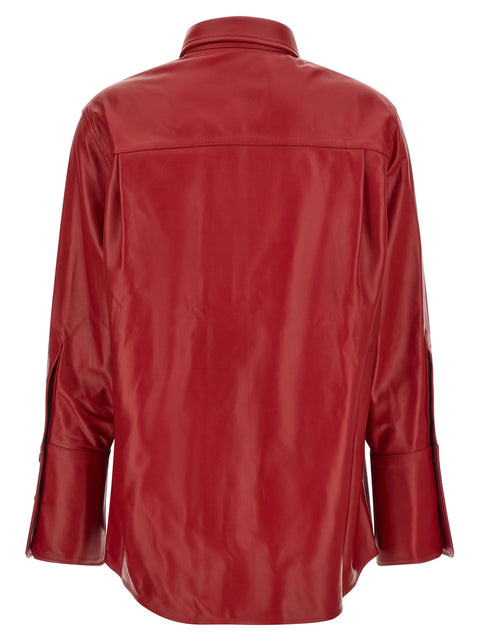 Co Red Leather Shirt