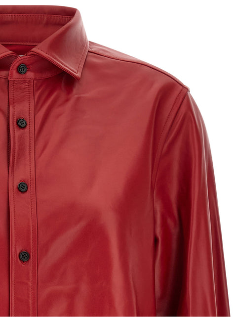 Co Red Leather Shirt