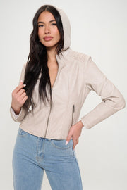 Coalition LA Zip Up Hooded Jacket-Street 360-Cream-S-Urbanheer