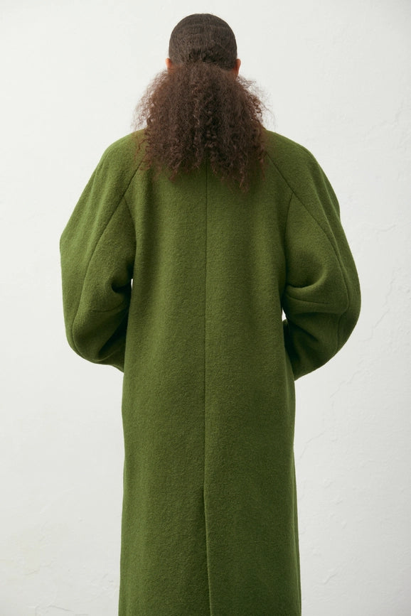 Cocoon Double-Breasted Coat-Coat-A LINE-XXS/XS-Green-Urbanheer