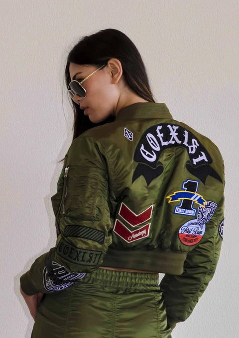 Coexist Multi Patches MA-1 Jacket Olive-Jacket-Vibrant M.i.U-S-Urbanheer