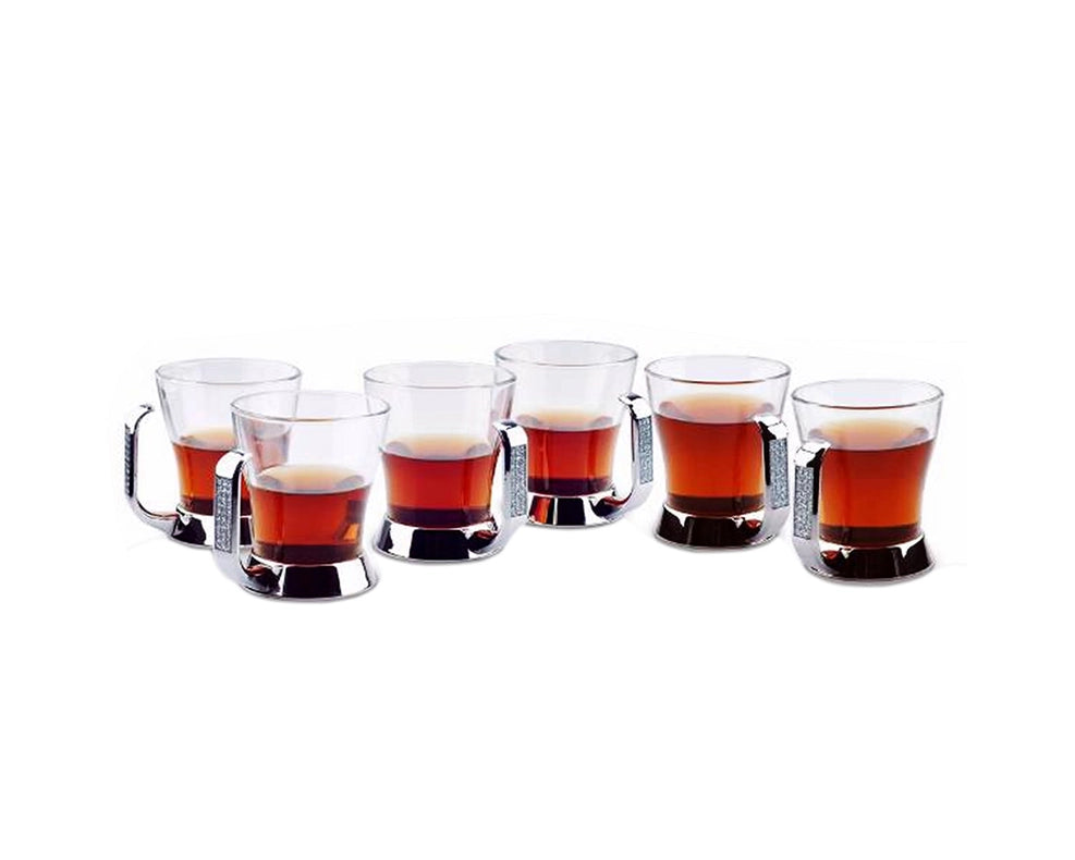Coffee Tea Cups (Set of 6 )-Cups-Nouvelle Collections-Diameter (top): 3" Height: 4"-Glitter-Urbanheer