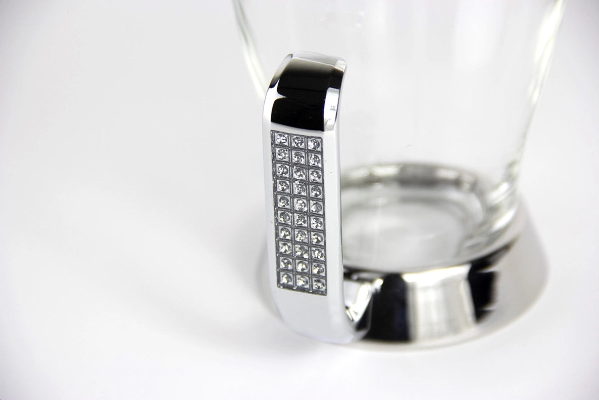 Coffee Tea Cups (Set of 6 )-Cups-Nouvelle Collections-Diameter (top): 3" Height: 4"-Silver-Urbanheer