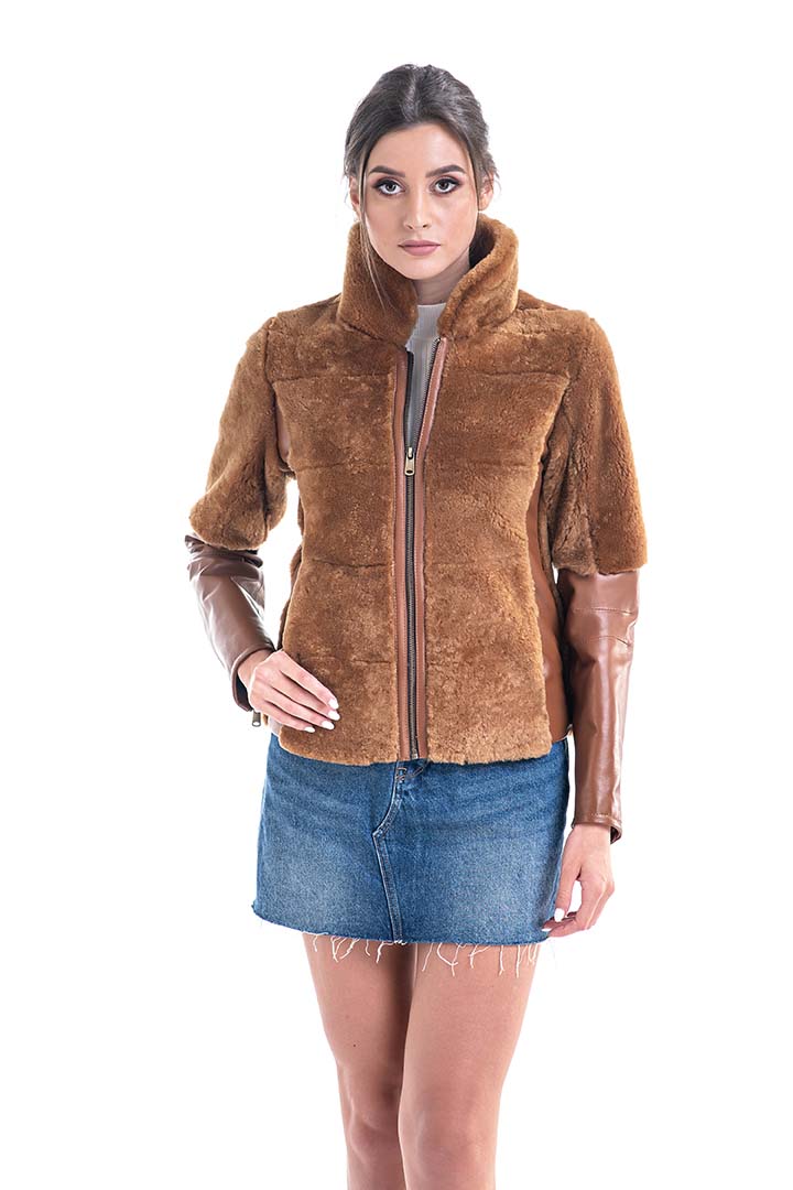 Cognac Lamb Shearling Leather Jacket-Leather Jackets-Buy Me Fur Ltd-Cognac-S-Shearling Leather-Urbanheer