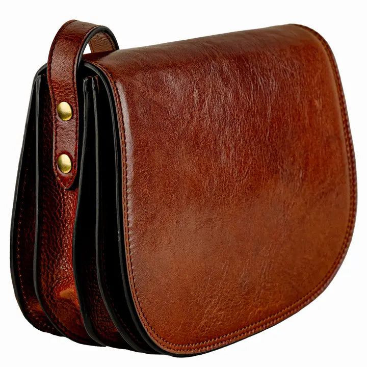 Cognac Leather Cross Body Bag - Moonfleet-Cross Body Bag-Time Resistance-Cognac-Urbanheer