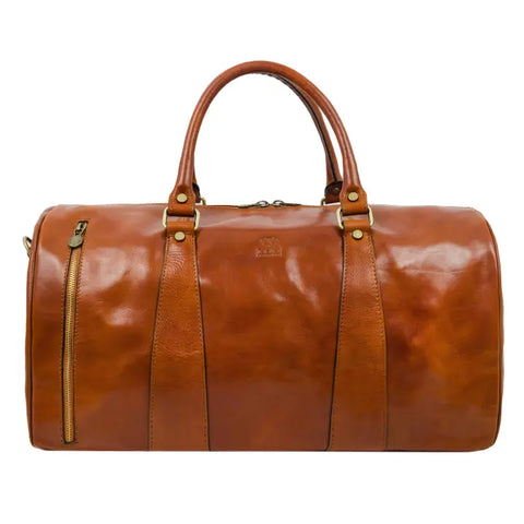 Cognac Leather Duffel Bag, Travel Bag - Wise Children-Duffel Bag-Time Resistance-Cognac-Urbanheer
