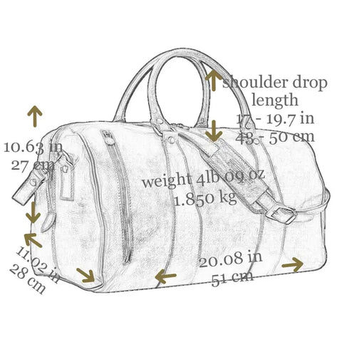 Cognac Leather Duffel Bag, Travel Bag - Wise Children-Duffel Bag-Time Resistance-Cognac-Urbanheer
