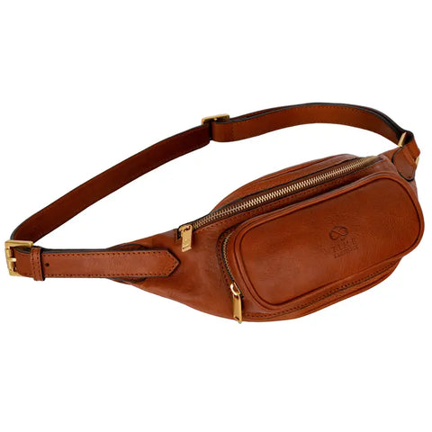 Cognac Leather Fanny Pack Belly Bag - Independent People-Fanny Pack-Time Resistance-Cognac-Urbanheer