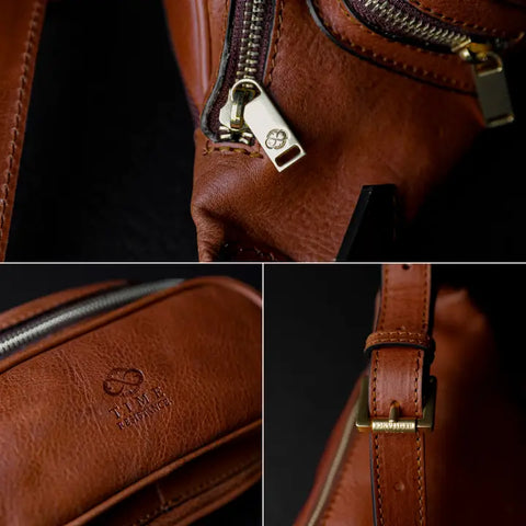 Cognac Leather Fanny Pack Belly Bag - Independent People-Fanny Pack-Time Resistance-Cognac-Urbanheer