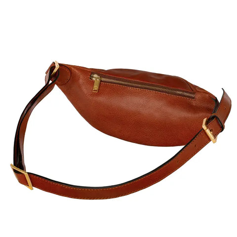 Cognac Leather Fanny Pack Belly Bag - Independent People-Fanny Pack-Time Resistance-Cognac-Urbanheer