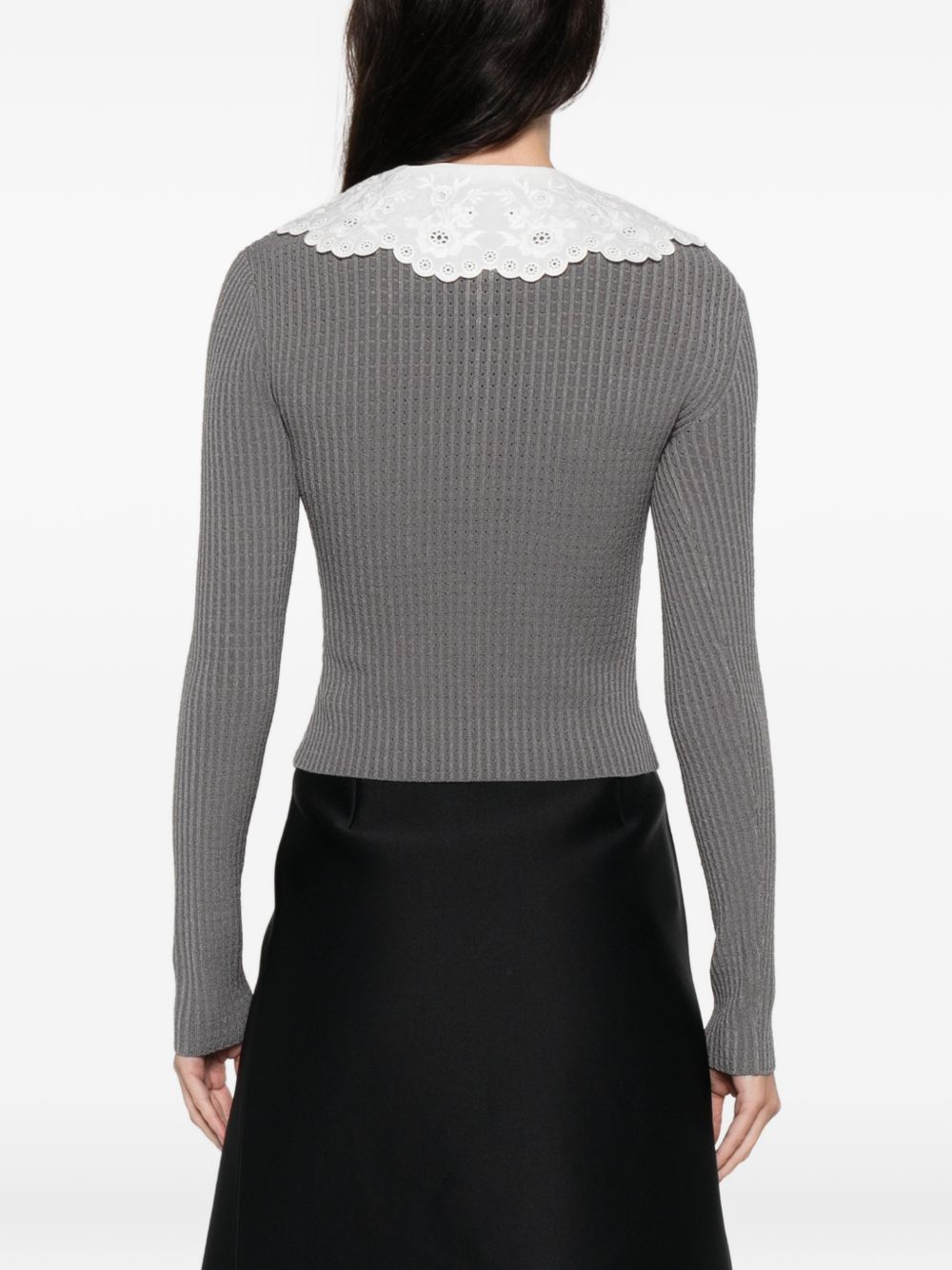 Collar-Detail Chest Pocket Sweater for Comfort