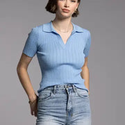 Collared Knit Top
