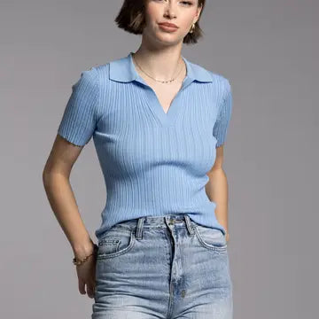 Collared Knit Top