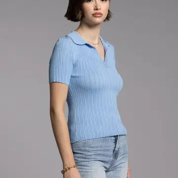 Collared Knit Top