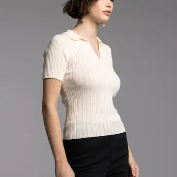 Collared Knit Top