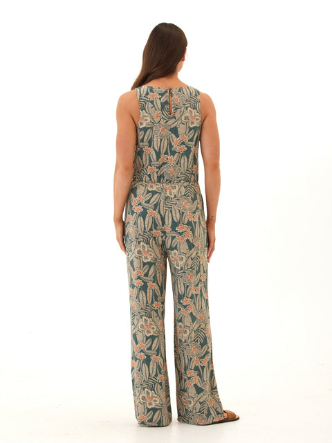 Colleen Island Flora Print Woven Jumpsuit
