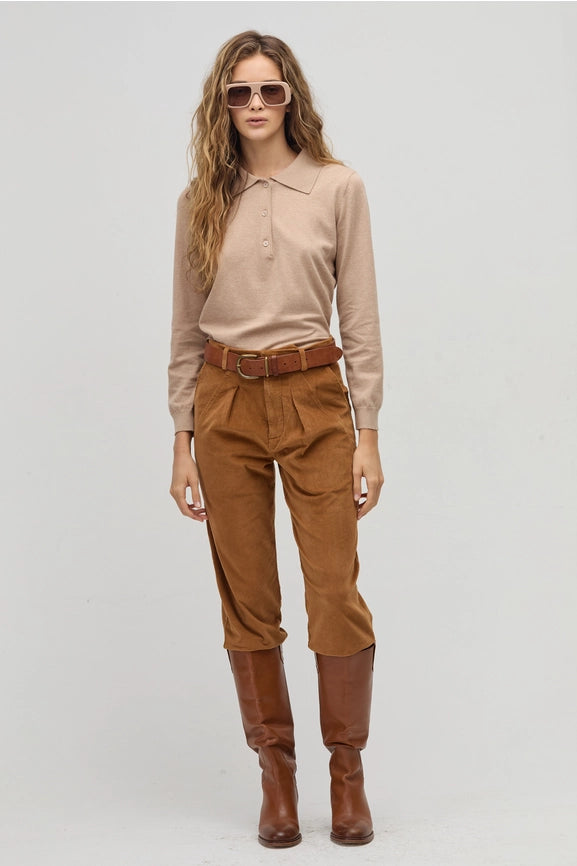 College Polo Sweater - Camel-Sweater-Lanhtropy-S-Camel-Urbanheer