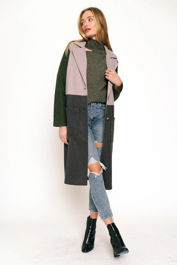 Color Block Long Coat Char-Coat-Mystree-S-Char-Urbanheer