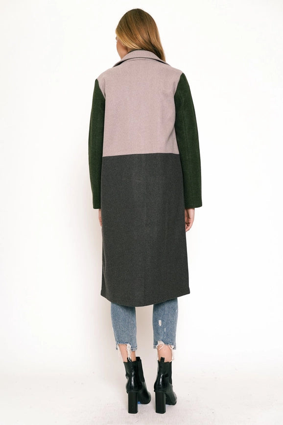 Color Block Long Coat Char-Coat-Mystree-S-Char-Urbanheer