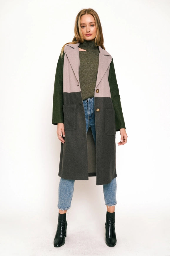 Color Block Long Coat Char-Coat-Mystree-S-Char-Urbanheer