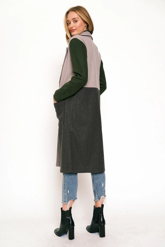 Color Block Long Coat Char-Coat-Mystree-S-Char-Urbanheer