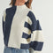 Color Block Mock Turtleneck Sweater NAVY / IVORY-Sweater-BUTTERMELON-S-Urbanheer