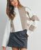 Color Block Mock Turtleneck Sweater TAUPE / IVORY-Sweater-BUTTERMELON-S-Urbanheer