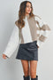 Color Block Mock Turtleneck Sweater TAUPE / IVORY-Sweater-BUTTERMELON-S-Urbanheer