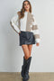 Color Block Mock Turtleneck Sweater TAUPE / IVORY-Sweater-BUTTERMELON-S-Urbanheer